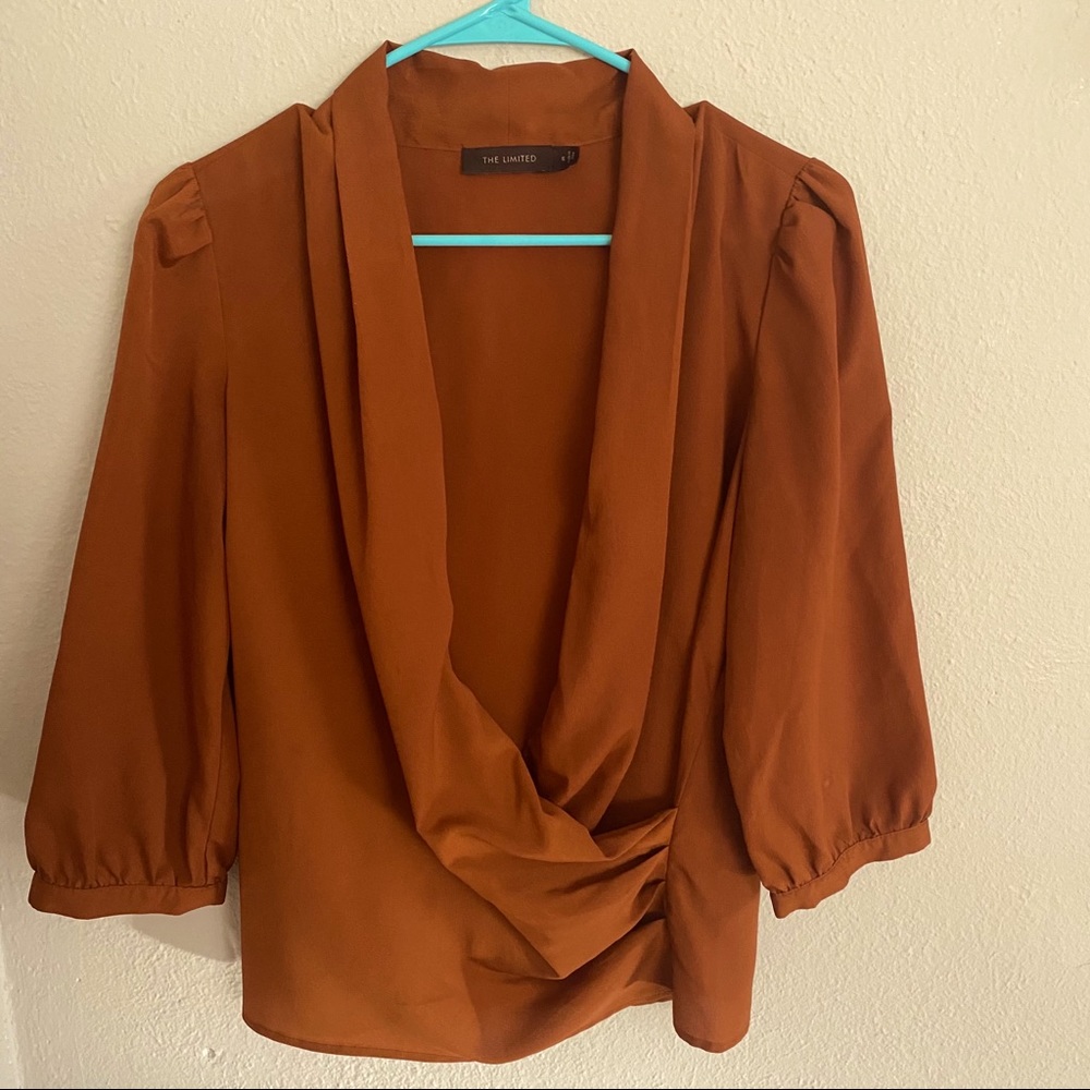 Rust Wrap Blouse